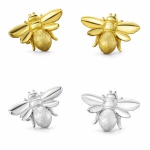 Artisan Made Textured Dainty Bee Earrings